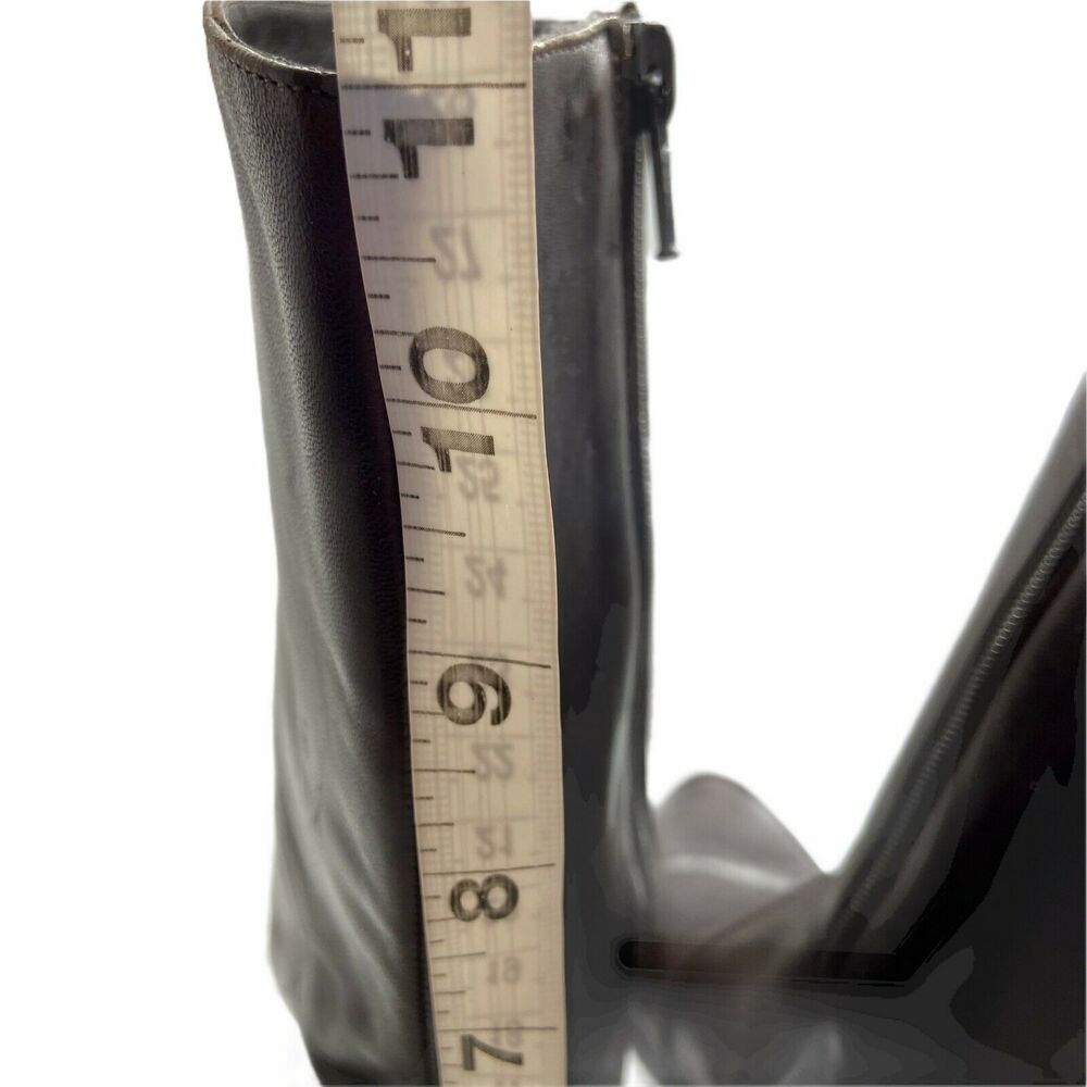 Cole Haan Boots Women's Brown Leather Almond Toe Mid Calf Block Heel Size 8 B - Picture 11 of 16
